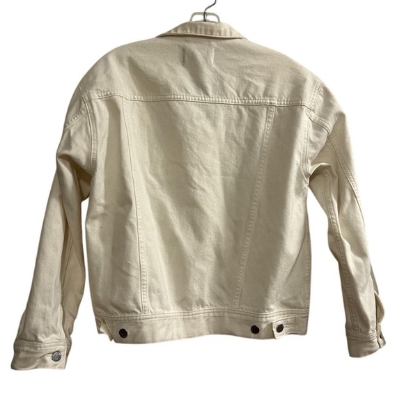 Everlane Women's Denim Jacket Medium off-white Button-Up Casual Short Fall - Picture 6 of 12